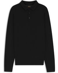 BOSS - Polo En Maille De Laine, Soie Et Cachemire - Lyst