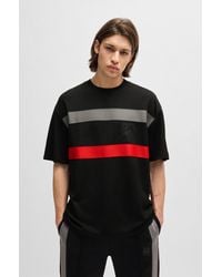 HUGO - X Rb Oversized-fit Mesh T-shirt With Signature Bull Motif - Lyst