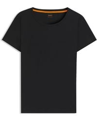 BOSS - Slim-Fit T-Shirt Van Katoen Met Logodetail - Lyst