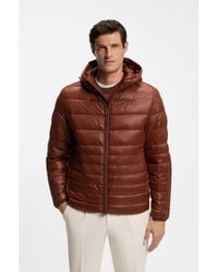 BOSS - Hooded Down Jacket - Lyst