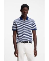 HUGO - Cotton-Piqué Polo Shirt With Horizontal Stripe - Lyst