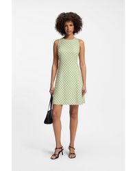 HUGO - Sleeveless Dress With Geometric Print - Lyst