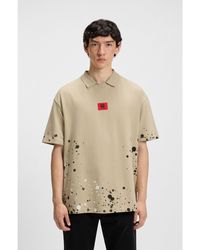 HUGO - X Rb By Slawn Printed Cotton Oversized-Fit Polo Sweater - Lyst