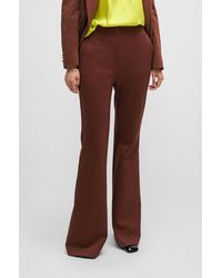 BOSS - Regular-fit Trousers In Stretch Twill With Flared Leg - Lyst