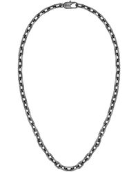 BOSS - Grey-plated Chain Necklace With Branded Clasp - Lyst