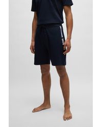 BOSS - Regular-rise Shorts In French Terry With Logo Detail - Lyst