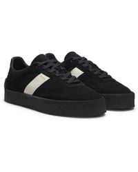 HUGO - Suede Trainers With Side Stripe - Lyst