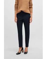 BOSS - Regular-fit Trousers In Stretch-cotton Twill - Lyst