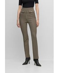 BOSS - Slim-fit Trousers In Stretch Fabric With Front Pockets - Lyst