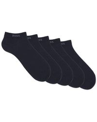 BOSS - Five-Pack Cotton-Blend Ankle Socks - Lyst