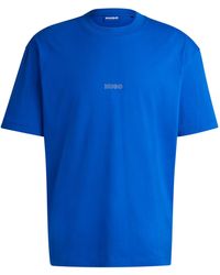 HUGO - T-Shirt aus Baumwoll-Jersey mit Outline-Logos - Lyst
