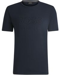 BOSS - Reitsport-T-Shirt Aus Stretch-Baumwolle Mit Logo-Stickerei - Lyst