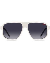 HUGO - Sonnenbrille aus weißem Acetat mit mehrlagigen Bügeln - Lyst