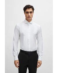 BOSS - Slim-fit Shirt In Stretch Cotton With Double Cuffs - Lyst