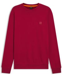 BOSS - Cotton-Terry Sweatshirt With Logo Patch - Lyst