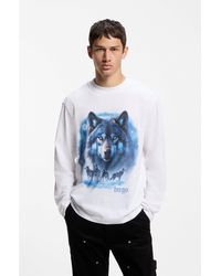 HUGO - Cotton T-Shirt With Graphic Print - Lyst