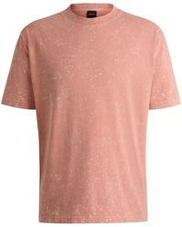 BOSS - Relaxed-Fit T-Shirt aus reiner Baumwolle mit Logo-Detail - Lyst