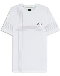 BOSS - Slim-Fit Actief T-Shirt Van Stretchjersey Met Vochtbeheersing - Lyst