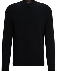 BOSS - Regular-fit Sweatshirt Met Logostiksel Van Katoenen Jersey - Lyst
