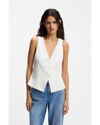 BOSS - Modern-Fit Waistcoat With Open Back - Lyst