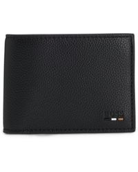 BOSS - Grained Folding Wallet With Signature-Stripe Trim - Lyst