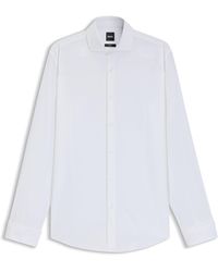 BOSS - Slim-Fit Hemd Aus Elastischem Baumwoll-Twill - Lyst