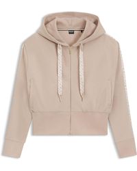 BOSS - Hoodie Met Rits En Monogramband - Lyst