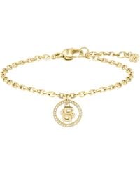 BOSS - Tone Bracelet With Double B Monogram Charm - Lyst