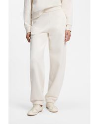 HUGO - Relaxed-Fit Cotton Joggers With Embroidered Logo - Lyst