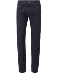 BOSS Regular-fit Indigo Jeans In Italian Stretch Denim - Blue