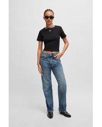HUGO - Relaxed-fit Jeans In Blue Tinted Denim - Lyst