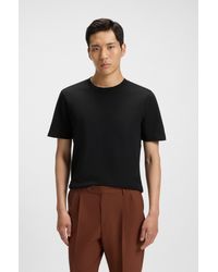 BOSS - Cotton-Blend T-Shirt With Bubble-Jacquard Structure - Lyst