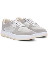HUGO - Low-top Trainers In Suede With Logo Details - Lyst