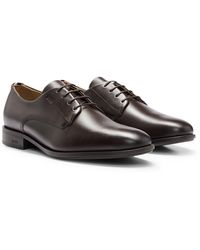 BOSS - Derby Shoes In Leather With Emed Logo - Lyst