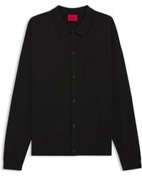 HUGO - Gebreid Regular-Fit Jack Met Geribde Details - Lyst