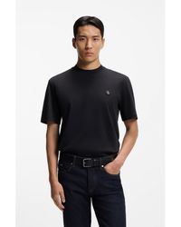BOSS - Cotton T-Shirt With Double-B-Monogram Badge - Lyst