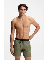 BOSS - Medium-Length Swim Shorts With Contrast Details - Lyst