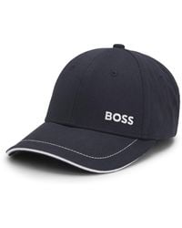 BOSS - Cotton-Twill Cap With Contrast Trims And Embroidered Logo - Lyst