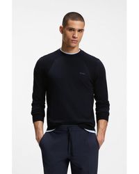 BOSS - Cotton-Blend Sweater With Bodymapping Structure - Lyst