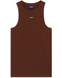 HUGO - Stretch-Cotton Tank Top With Logo Label - Lyst