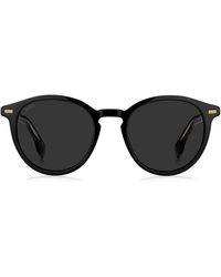 BOSS by HUGO BOSS Sonnenbrille aus schwarzem Acetat mit Metallnieten