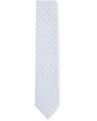 BOSS - Cravate en lin et coton à pois imprimés - Lyst