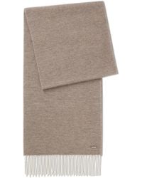BOSS - Double-Faced Cashmere Scarf With Twisted Fringe - Lyst