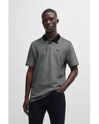 BOSS - Logo-print Polo Shirt In Oxford-piqu Cotton - Lyst