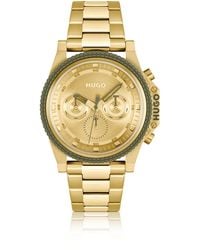 HUGO - Link-bracelet Watch With Gold-tone Dial - Lyst