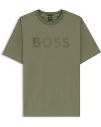 BOSS - Relaxed-Fit T-Shirt Aus Stretch-Baumwolle Mit Tonalem Logo - Lyst
