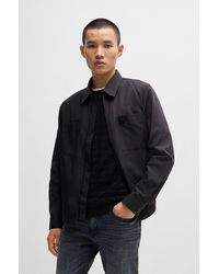 HUGO - Oversized-fit Zip-up Shirt Jacket With Metal Logo Detail - Lyst