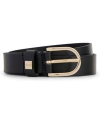 BOSS - Italian-Leather Belt With-Tone Buckle - Lyst