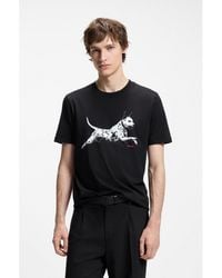 HUGO - Cotton-Jersey T-Shirt With Animal Artwork - Lyst