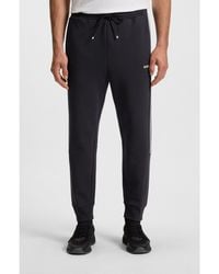 BOSS - Stretch-Cotton Tracksuit Bottoms With Stripe Insert - Lyst